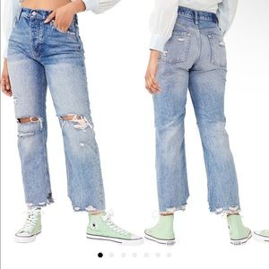 NWT- Free People. We the Free Distressed Tapered Baggy Boyfriend Jeans
